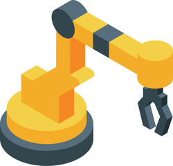 Poster - Yellow robotic arm holding something with its metallic hand