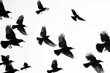 Canvas Print - A group of birds soaring through the sky