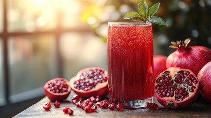 Sticker - Pomegranate Juice with Fresh Pomegranates