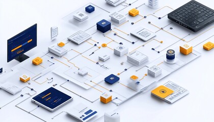 Wall Mural - Optimized Document Approval Workflow with Automated Decision Support Systems