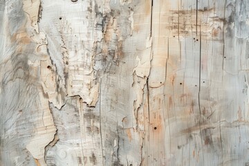 Sticker - A wooden surface with a lot of peeling paint and scratches, generative ai image