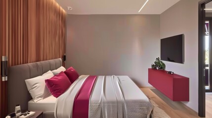 Wall Mural - a bedroom in a modern apartment