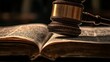 © Luiri Art - Wooden gavel resting on an open law book, symbolizing judicial power and authority