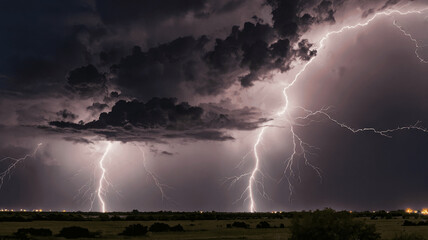 Wall Mural - lightning in the sky