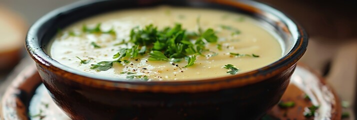 Sticker - Herb-infused creamy soup with a hint of elegance