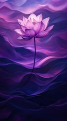 Wall Mural - Pink lotus flower on a dark purple