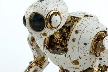 Sticker - Rustic robot with vintage design collecting herbs merging traditional herbal medicine with robotic automation