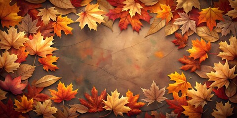 Poster - autumn leaves on the ground