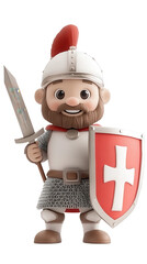 cute viking boy, avatar icon, isolated transparent png background