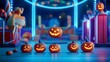 © LIPO@SEXTAO22 - Spooky carnival games in a Halloween circus, eerie lighting, 3D illustration