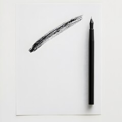 Canvas Print - crisp white paper background with detailed black line drawing in minimalist style