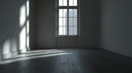 Wall Mural - A Window in a Dark Room with Sunbeams on the Floor