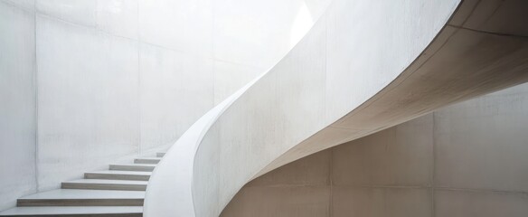 Wall Mural - A Concrete Spiral Staircase in a Modern Building