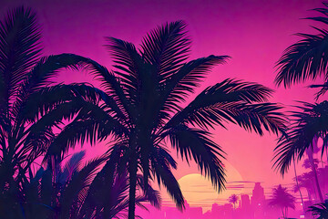 Poster - palm tree silhouette