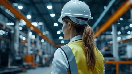 Wall Mural - A woman wearing a yellow vest