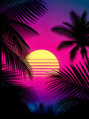 Poster - palm tree silhouette