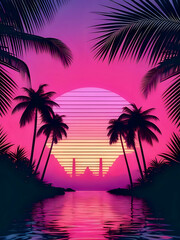 Sticker - sunset on the beach