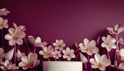 Wall Mural - A vibrant floral arrangement on a purple background, ideal for presentations or displays.