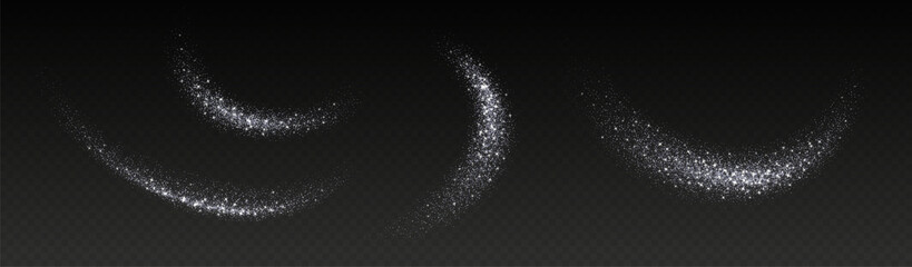 Wall Mural - silver glitter splash, shiny star dust explosion, shimmer spray effect, festive holiday particles is