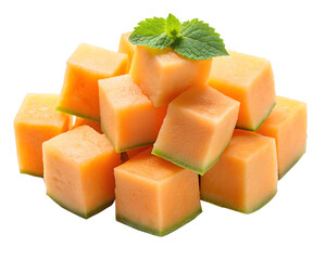 Poster - cantaloupe slices on transparent background png