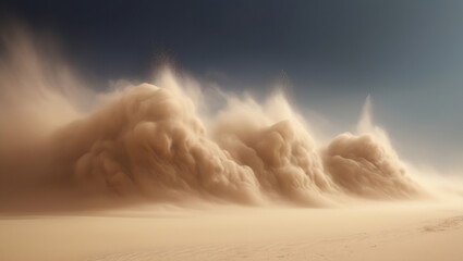 sandstorm cloud of flying sand dust isolated small particles