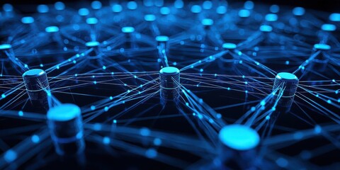 A datum network visualized as a complex web of glowing connections