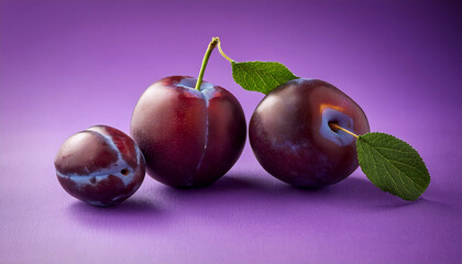 Plum on lilac background