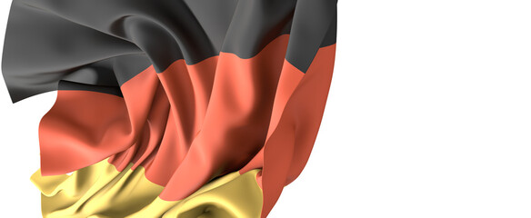 Wall Mural - Wavy flag of German. Suitable for background graphic resources. 3D illustration.Germany flag. Flag with a beautiful glossy silk