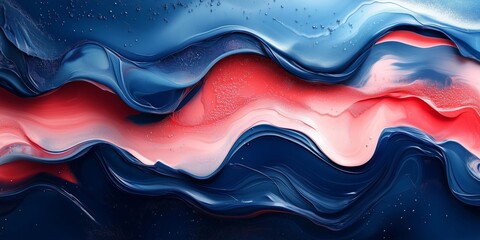 Wall Mural - Abstract Glass Art: Layered Retro Shapes with Blue and Red Tones, generative ai