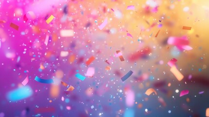 Poster - Abstract Confetti Background with Blurred Lights