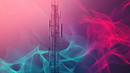 Cell Tower with Abstract Background