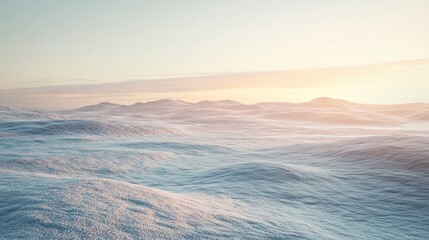 Canvas Print - Snowy Landscape with Sunset Sky