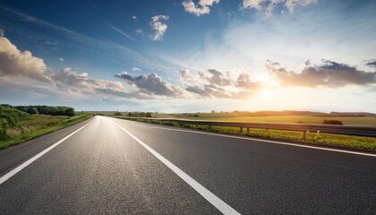 Wall Mural - empty highway road and beautiful sky country road