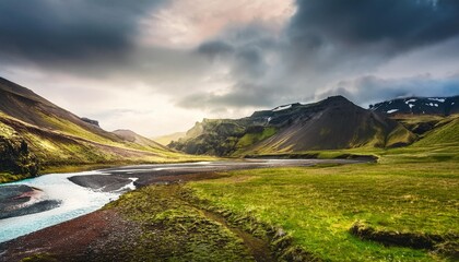 Wall Mural - iceland beautiful nature dramatic landscape color toned