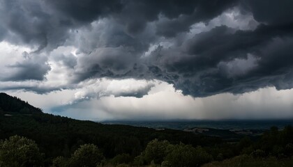 Wall Mural - cloudy sky with glooming storm clouds