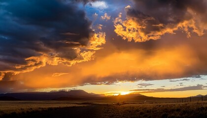 Wall Mural - united states oregon dramatic sky at sunset