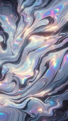 Abstract Spectrum Holographic Marbling Wallpaper with Futuristic Iridescent Patterns 