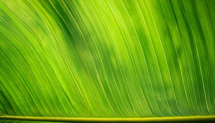 Wall Mural - a bright green banan leaf close up