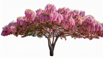 Wall Mural - blooming pink shower tree hq arch viz cut out plant