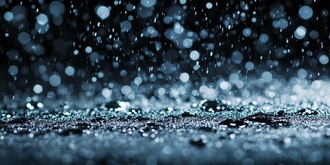 Wall Mural - raining rain on black background, for overlay