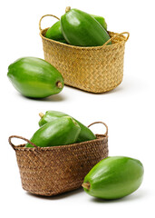 Sticker - Papaya fruit isolated on a white background