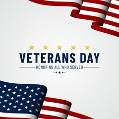 Wall Mural - Happy Veterans Day United States of America background vector illustration