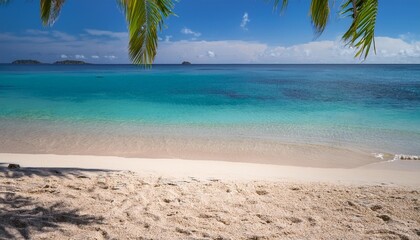 tranquil beach scene with copy space for summer themed backgrounds and wallpapers