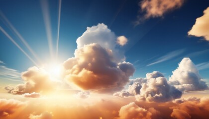 Wall Mural - cloudscapes with sunlight and heatwave weather