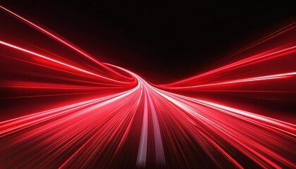 Wall Mural - modern red neon speed line