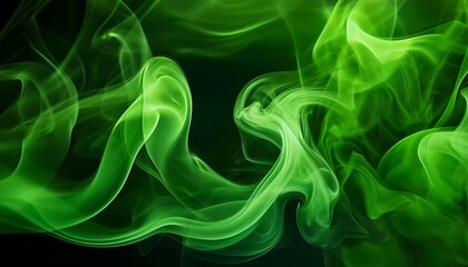 Wall Mural - beautiful vivid green smoke fog or flow background