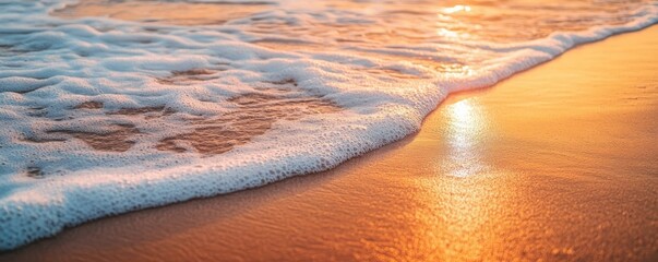 Wall Mural - Close-up view of ocean waves washing