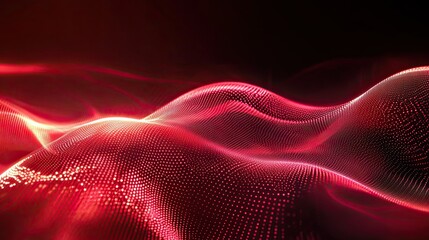 Wall Mural - abstract red tech wallpaper with luminous lines and tech textures