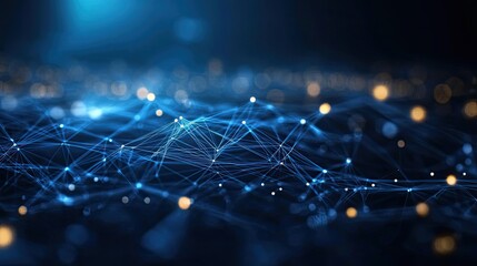 abstract futuristic technology with polygonal shapes dark blue background connection technologies ba