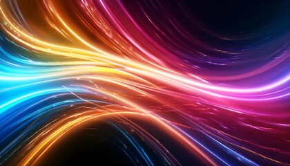 Wall Mural - multicolored energy flow background generative ai